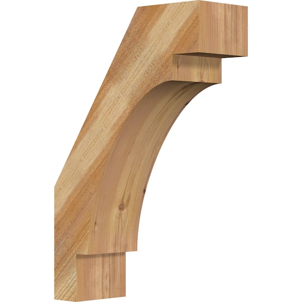 Ekena Millwork 6"W x 16"D x 24"H Merced Rough Sawn Knee Brace, Western Red Cedar BRC06X16X24MRC00RWR - main